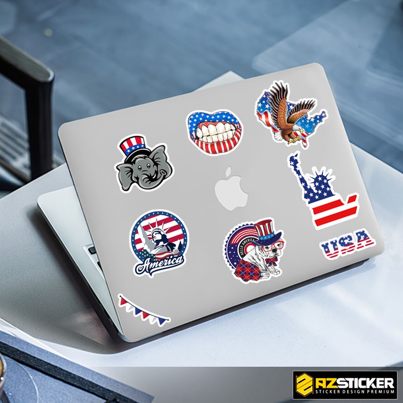 Sticker Nước Mỹ - USA Chống Nước Chống Phai Màu | STK15 | Hình Dán Sticker Mũ Bảo Hiểm Điện Thoại Laptop Bình Nước Vali