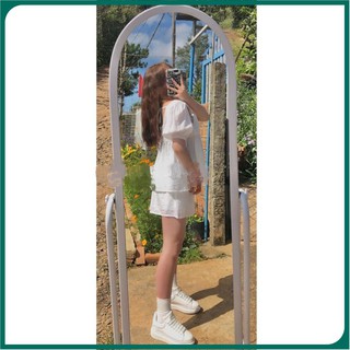 Set Bộ Đồ Đũi Bánh Bèo Tiểu Thư Mặc Đi Dạo Phố Sang Chảnh