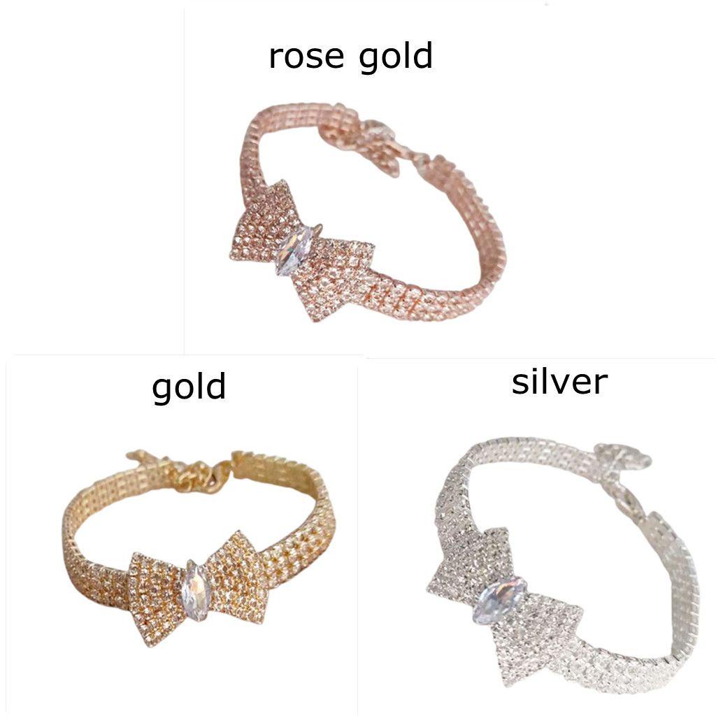 Vòng Cổ HìNh Nơ ĐíNh Đá Cỡ Nhỏ Cho Thú Cưng