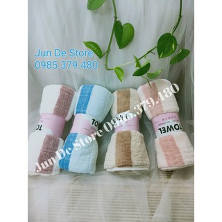 Khăn mặt, khăn tắm lông cừu 50x100 kẻ sọc to ♥️ XINH ♥️ Nhẹ nhàng, thấm hút tốt, không phai màu