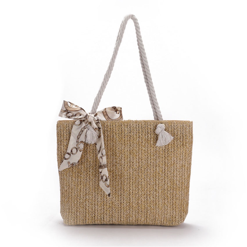 Túi xách nữ đeo vai dễ thương T1044 NASI Store túi cói cầm tay mẫu mới đẹp có dây kéo thời trang