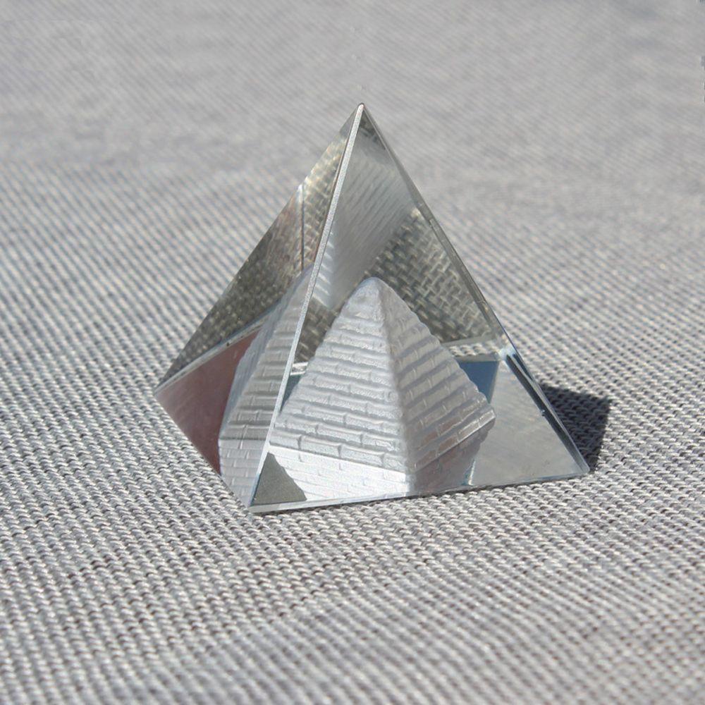 YIYU Kim tự tháp 1pc đồ trang trí thu nhỏ trong suốt khắc 3d ai cập reiki chakra healing crafts egypt pyramid