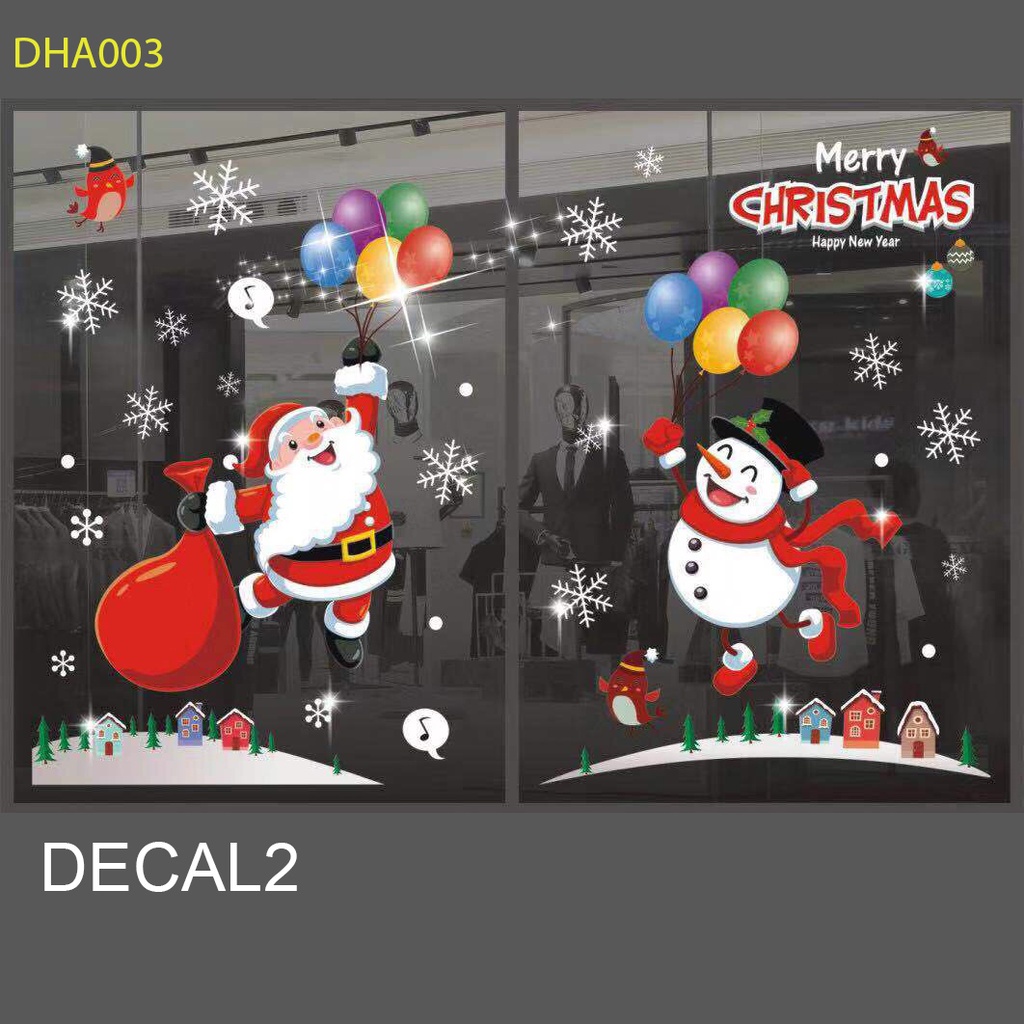 [ HCM ] Decal trang trí giáng sinh noel 2021 trang trí trên mặt phẳng 50*70 cm