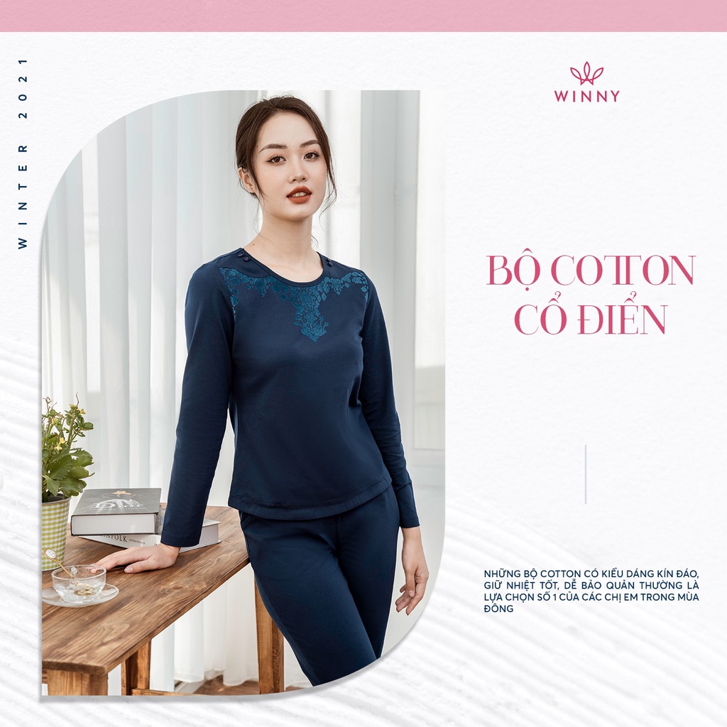 Bộ ngủ cotton thu đông Winny 21545
