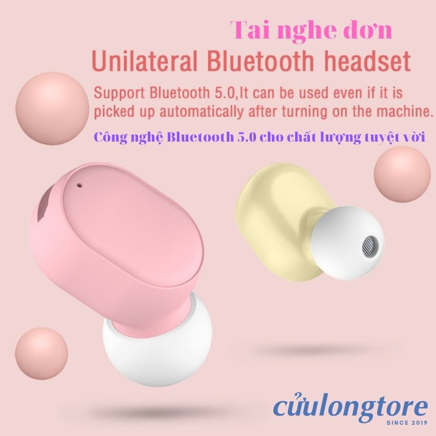 Tai Nghe Không Dây Bluetooth 5.0 Có Mic Nhét Tai android ios giá rẻ game thể thao chính hãng