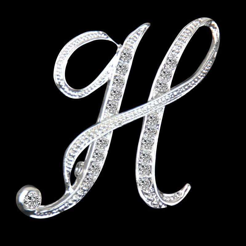 Pin Moda Feminina Broche Hot New 26 Letras 1 Pc Charme Do Alfabeto De Cristal Emblema Mulheres Presente Da Jóia