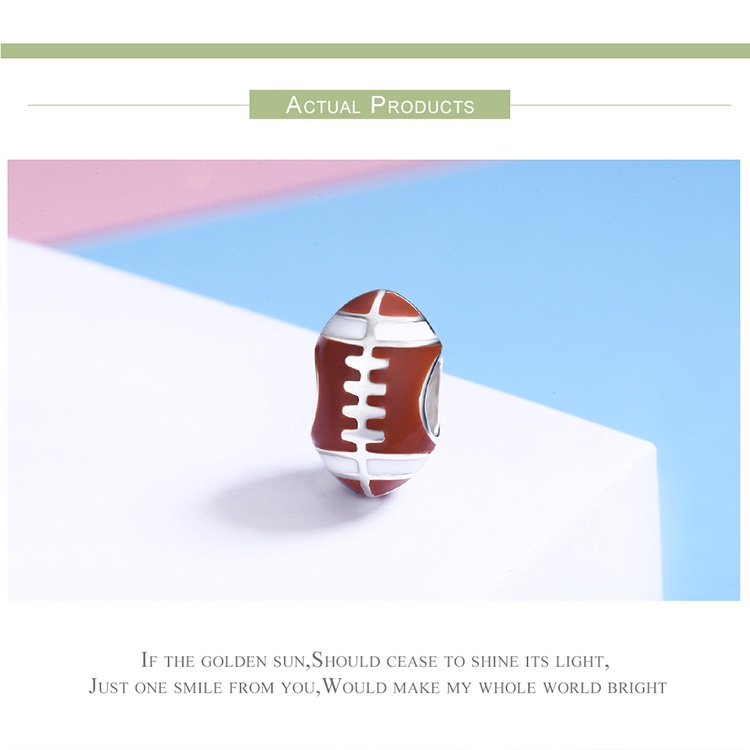 Vòng tay Bamoer YIC016 lỗ 4.5mm thiết kế quả bóng rổ hợp thời trang