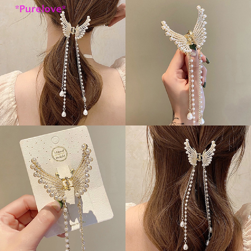Kẹp Tóc Hình Bướm Đính Ngọc Trai Thời Trang Dành Cho Nữ Mới