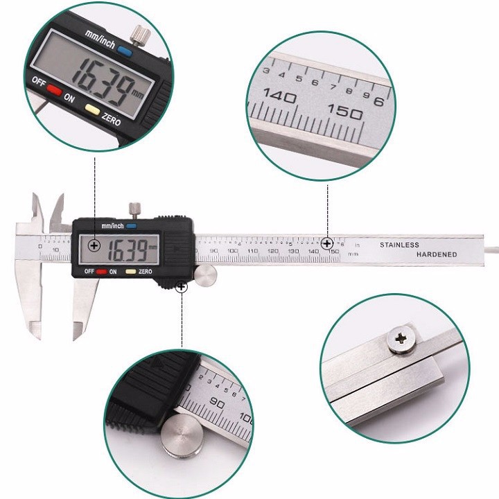 thước cặp điện tử thép không gỉ 150mm kèm hộp đựng