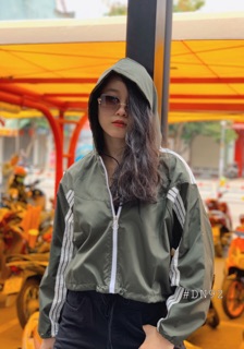 Áo khoác dù 3 sọc lửng