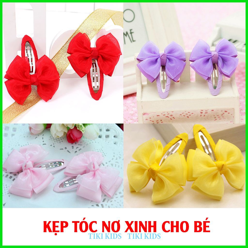 Kẹp tóc nơ bướm màu sắc 7cm cho bé - MSP: K10