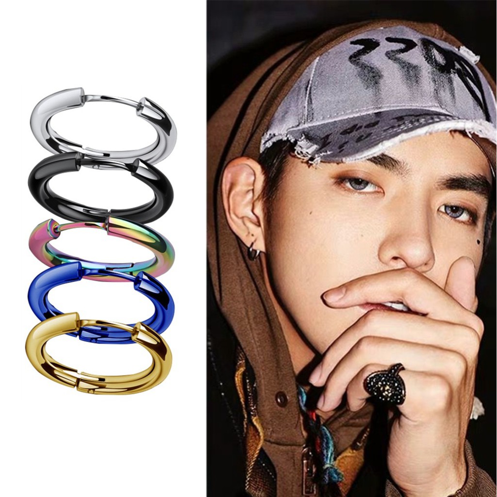 Bông Tai Bằng Thép Titan Hình Tròn Đơn Giản A313