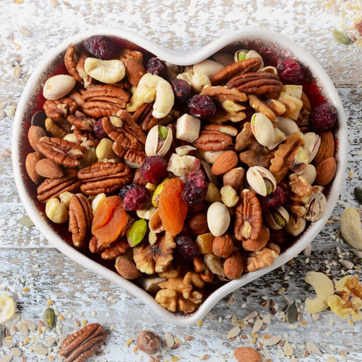 Mixed Nuts 5 loại hạt dinh dưỡng macca, óc chó vàng, hạt điều, óc chó đỏ và hạnh nhân đã tách vỏ (hũ 250gr)