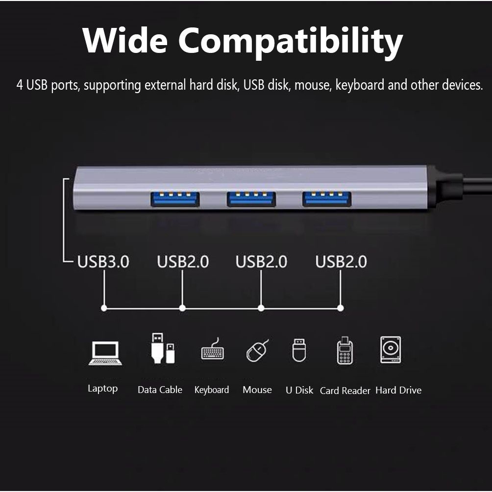 HUB chia 7 cổng USB 3.0 FONKEN tốc độ cao cho Laptop/ PC