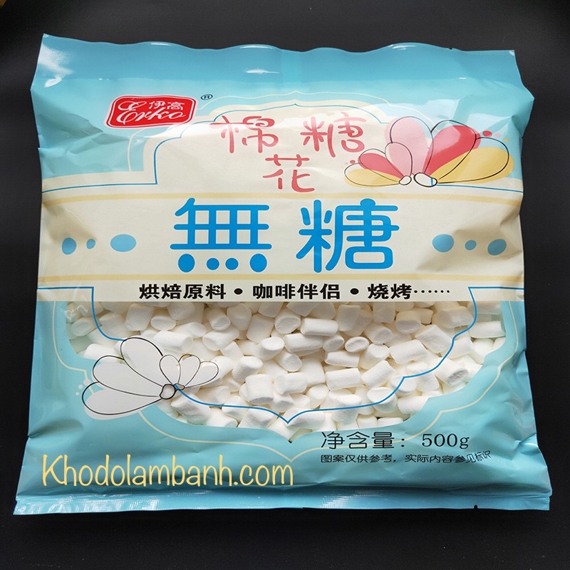 Marshmallow không đường tinh luyện, ít ngọt, marshmallow ăn kiêng 500g