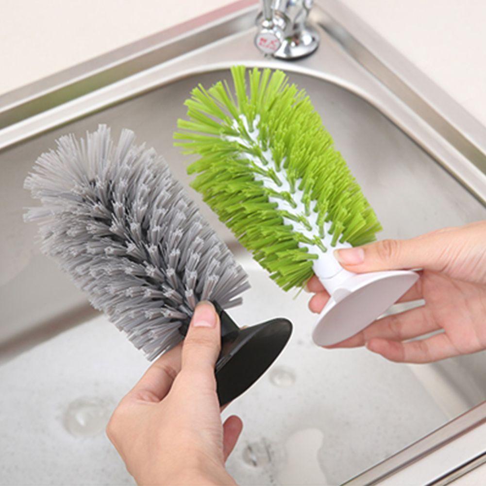 KRNY Bàn Chải Vệ Sinh Bình Rượu Có Giác Hút Tiện Dụng