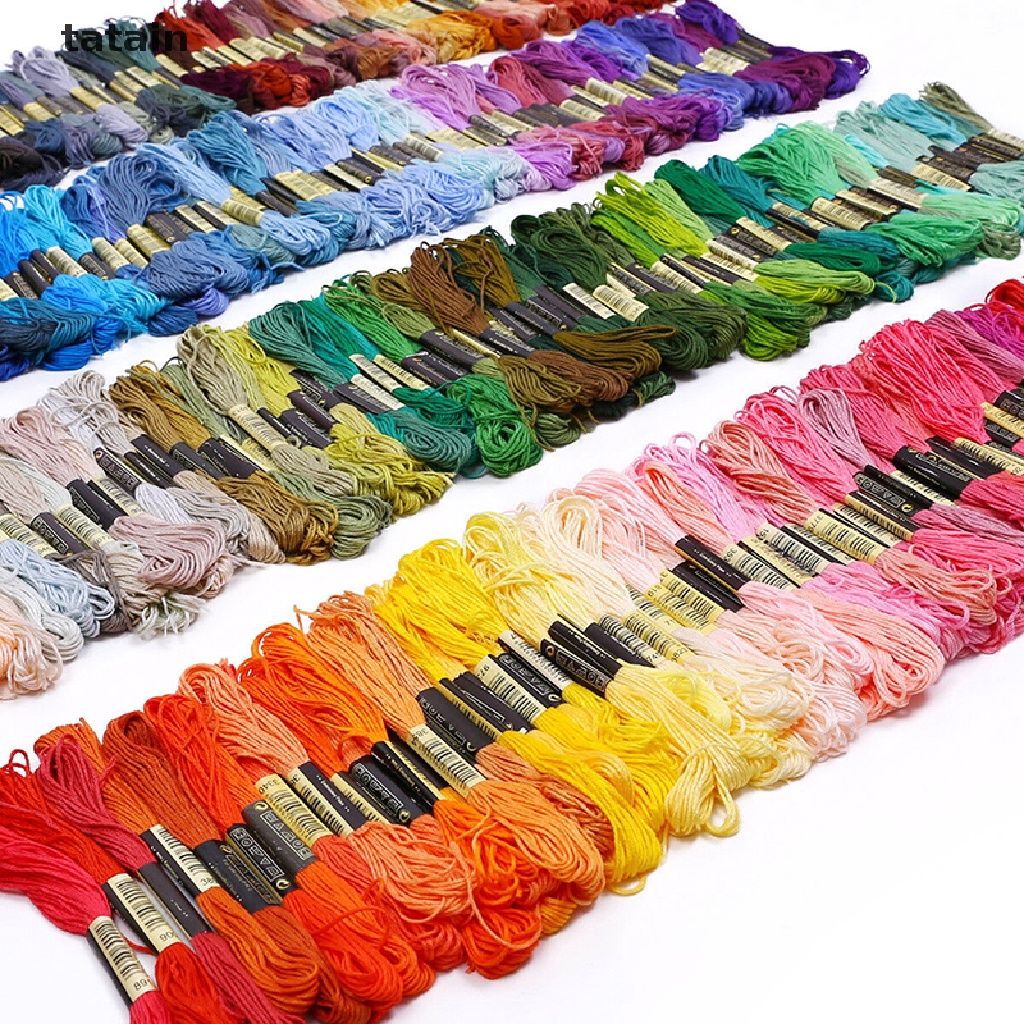 [TAT] 100pcs Multi Colors Cross Stitch Cotton Embroidery Thread Floss Sewing Skeins CVX