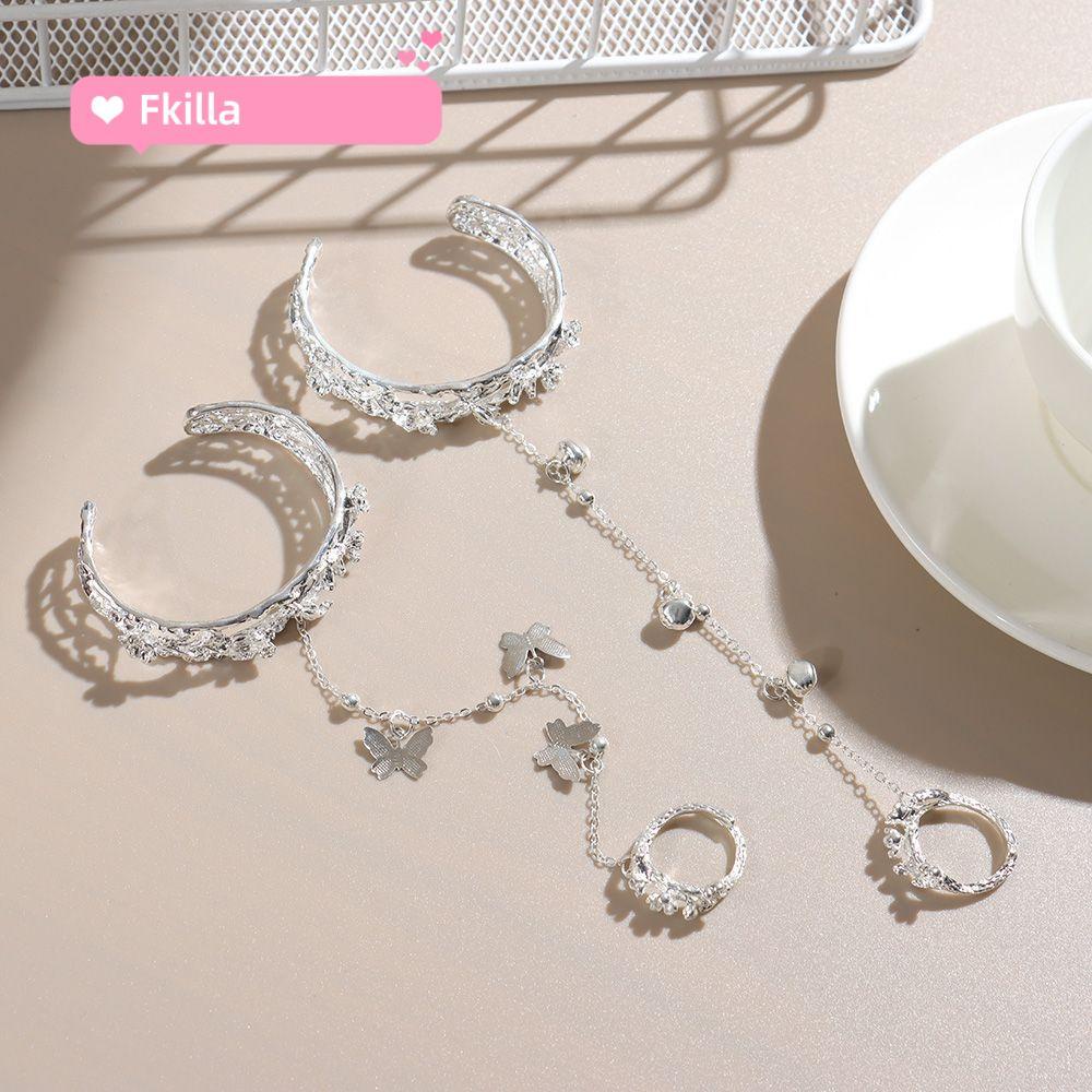 ☆FKILLA☆ Phụ nữ mới Đồ trang sức sáng tạo Bướm cổ tích Vòng đeo tay thuận tiện có thể điều chỉnh Trung Quốc Phong cách cổ điển Trang sức cổ điển Vòng tay trang sức cổ điển