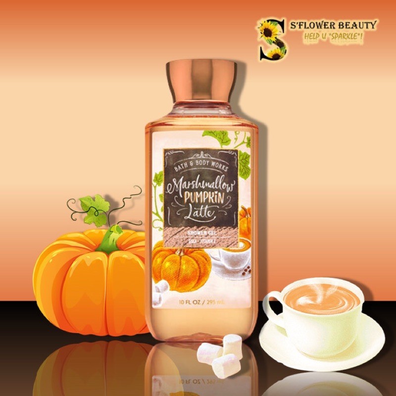 ☕️ MARSHMALLOW PUMPKIN LATTE | Gel Tắm -  Dưỡng Thể - Xịt Thơm Toàn Thân Bath &amp; Body Works Body Care