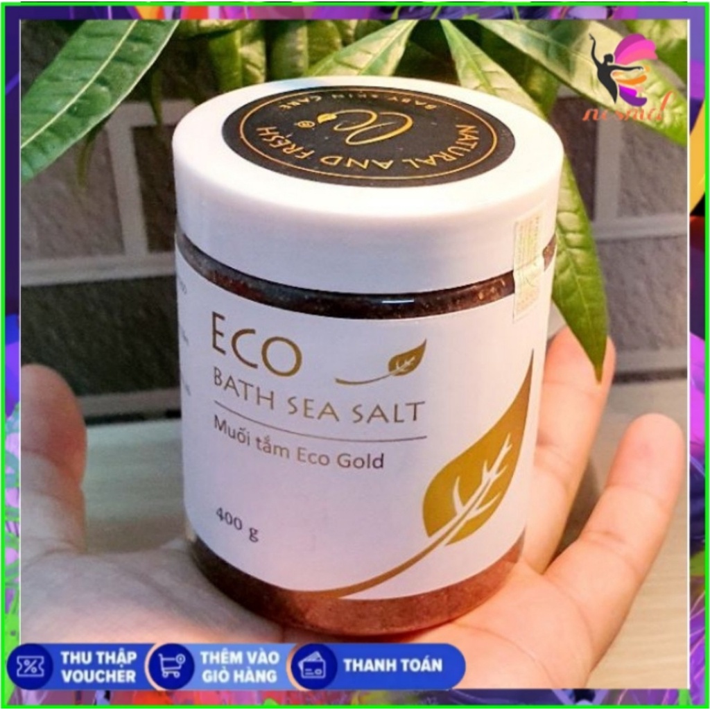 [COMBO 5 MUỐI SIÊU RẺ] MUỐI TẮM BÉ ECO GOLD 400G TẶNG 1 MUỐI ECO 200G- DÙNG CHO TRẺ TỪ SƠ SINH,  GIẢM RÔM SẢY, MẨN NGỨA