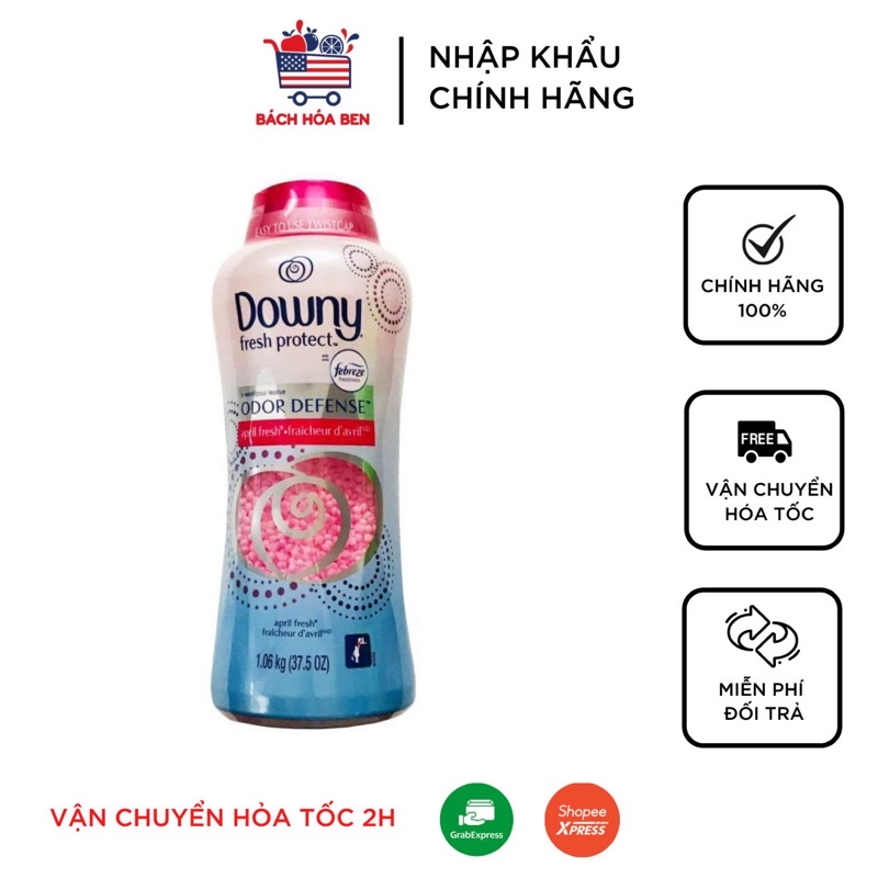 Hạt  xả Downy Fresh Protect/Unstopables Mỹ 1.06kg