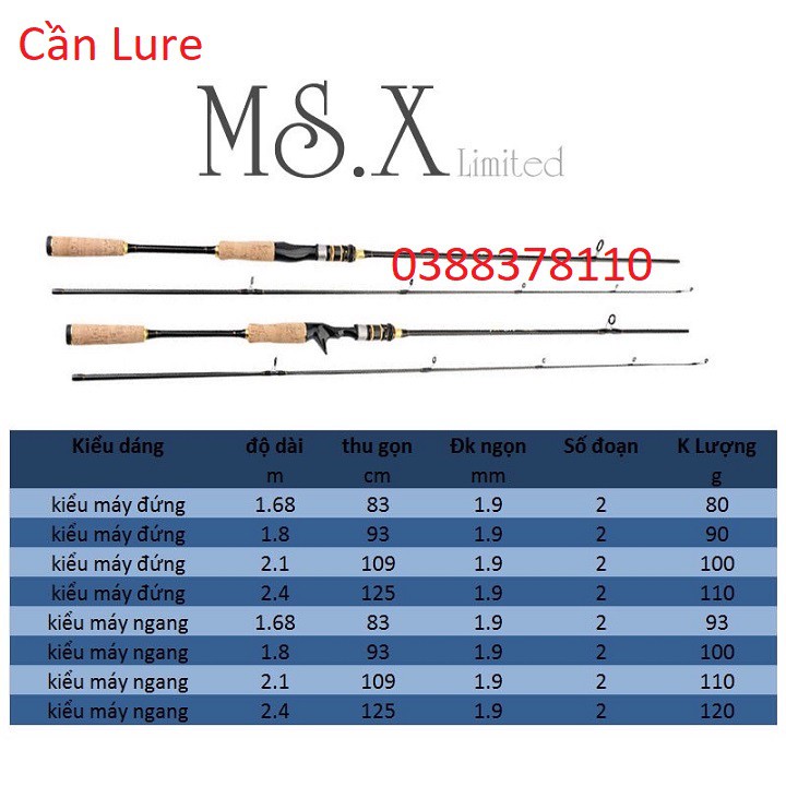 Cần Câu Lure Máy Ngang Và Máy Đứng Carbon MSX Đầu Bu Chống Xoắn - 1