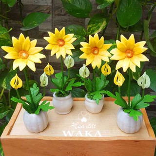 Hoa Đất Sét Mini- Hoa Hướng dương Mini 12cm