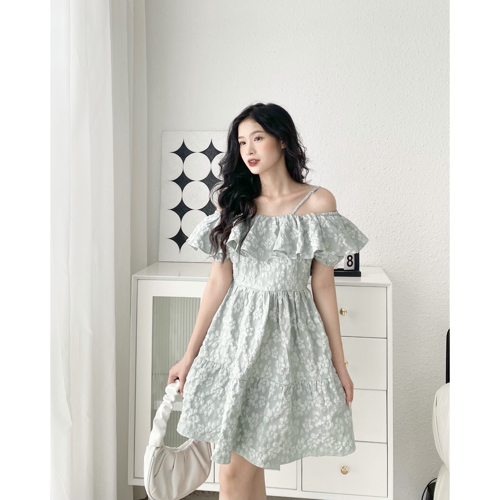 YU CHERRY | Đầm hai dây mặc được 2 kiểu , dáng chữ A, cách đều tầng A Cami Flying Dress YD162