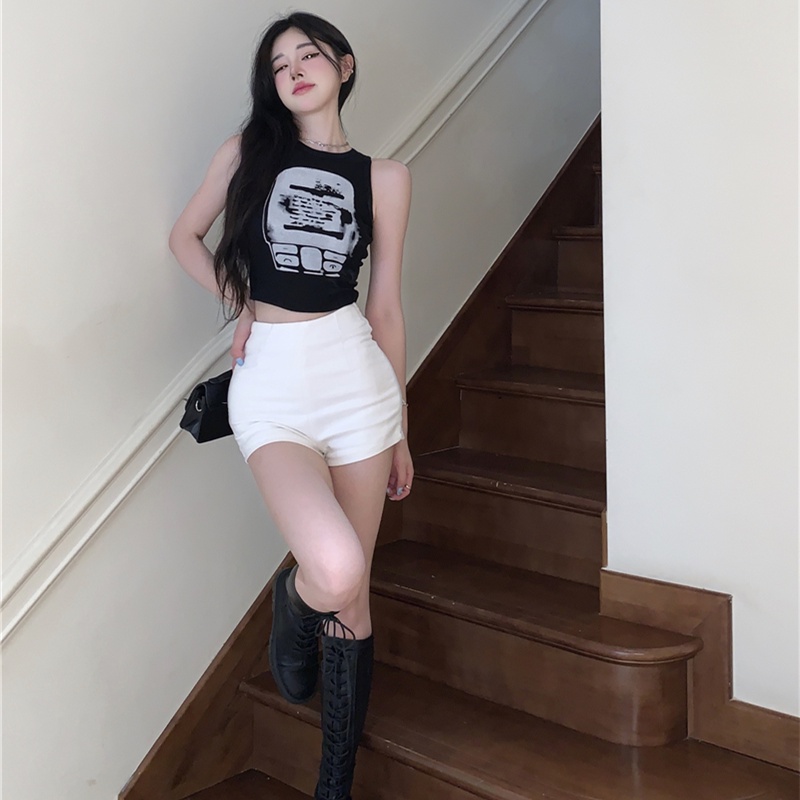 Áo Croptop Không Tay In Họa Tiết Thời Trang Dành Cho Nữ