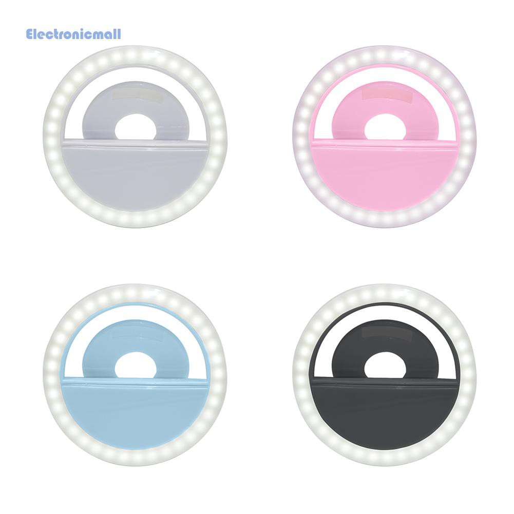 ElectronicMall01 USB Rechargeable LED Selfie Ring Light for iPhone Supplementary Lighting Portable Selfie Enhancing Fill
