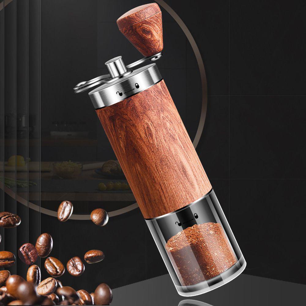 Máy Xay Cà Phê Espresso Bằng Thép Không Gỉ Tay Cầm Gỗ