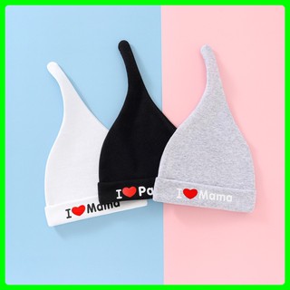 Mũ thắt nút có chữ nhiều màu i love mama, i love papa cho bé trai và bé gái sơ sinh - MU7
