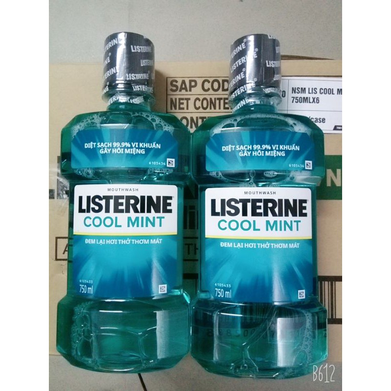 [Combo 2 chai]Nước Súc miệng 750ml ⚡Listerine Coolmint⚡vị the mát ngăn ngừa mảng bám