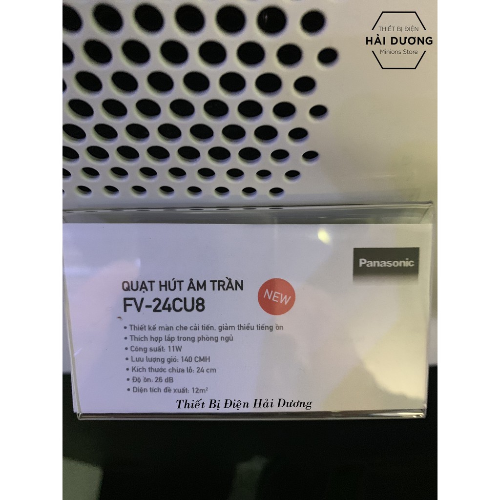 Quạt hút thông gió âm trần Panasonic FV-24CU8 - Khoét lỗ vuông 24cm - Bảo hành 12 tháng