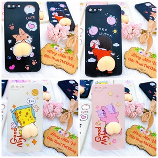 Ốp lưng iPhone 6 6s 7 8 6plus 7plus 8plus cusin mông trái đào bóp viền vuông