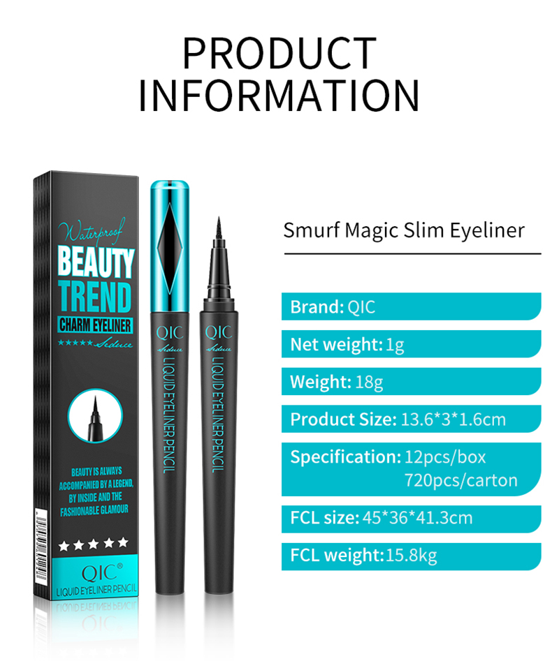 QIC black eyeliner, waterproof, quick-drying, non-smudge eyeliner beautybay