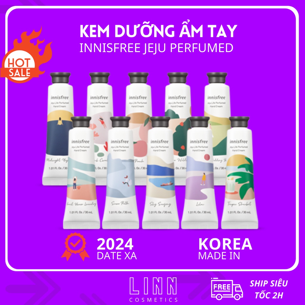 Kem dưỡng da tay Innisfree Jeju Perfumed Hand Cream, dưỡng ẩm thơm tay