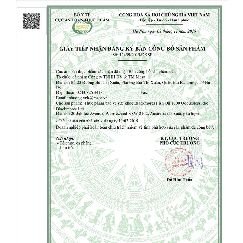 Dầu Cá Blackmores Fish Oil 1000mg Lọ 400 Viên