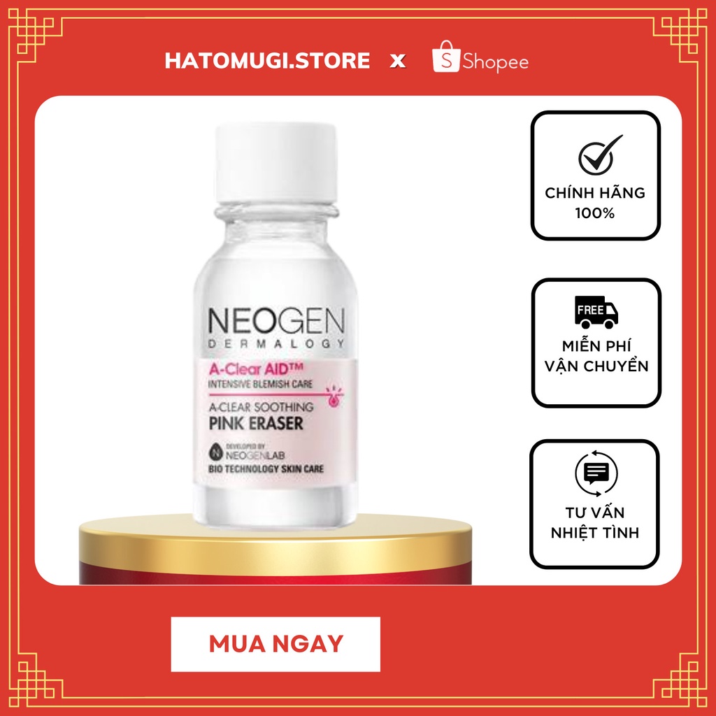 Xẹp mụn sau 8h (New_Auth) Chấm mụn Neogen A-Clear Aid Soothing Pink Eraser 15ml