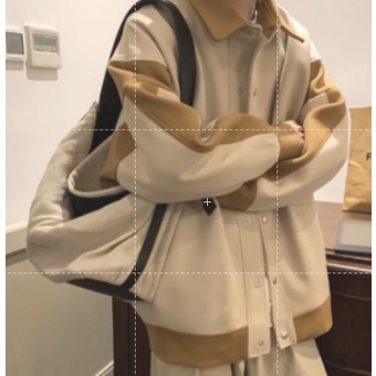 Áo khoác bóng chày dáng rộng thời trang cho nam nối tương phản áo khoác nam nam phong cách hàn quốc thời trang lỏng lẻo đơn giản áo khoác cặp đôi