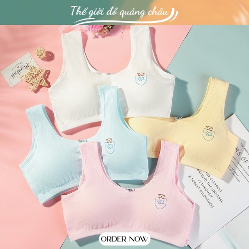 Áo Lót Bé Gái Học Sinh Có Lót Ngực Chất Cotton Hàng Quảng Châu Cao Cấp (AL8)