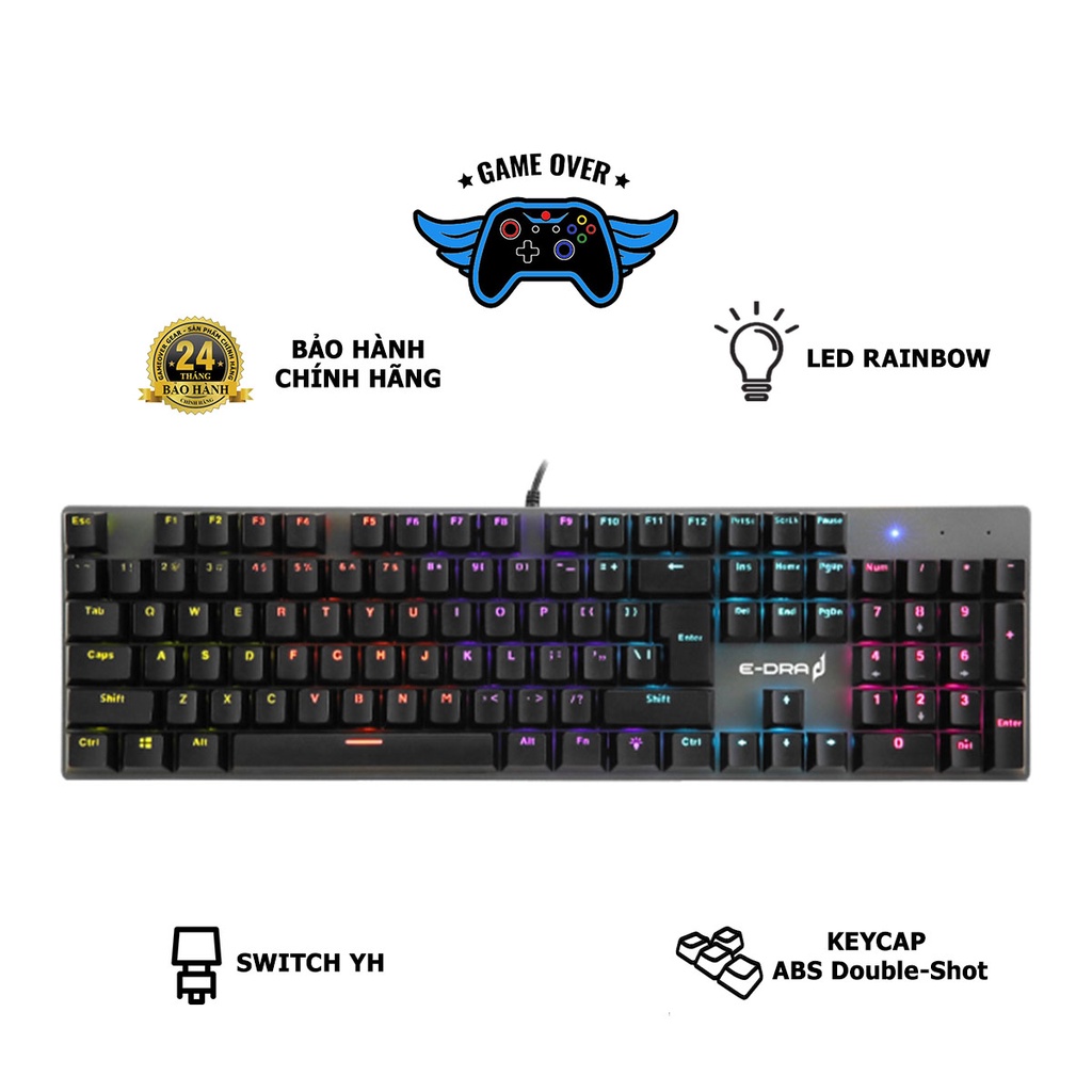 Bàn phím cơ E-Dra EK313 Blue switch - Chính hãng bảo hành 24 tháng