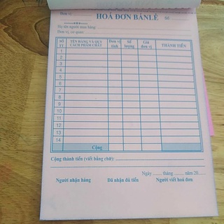 hóa đơn bán lẻ 2 liên 60 tờ
