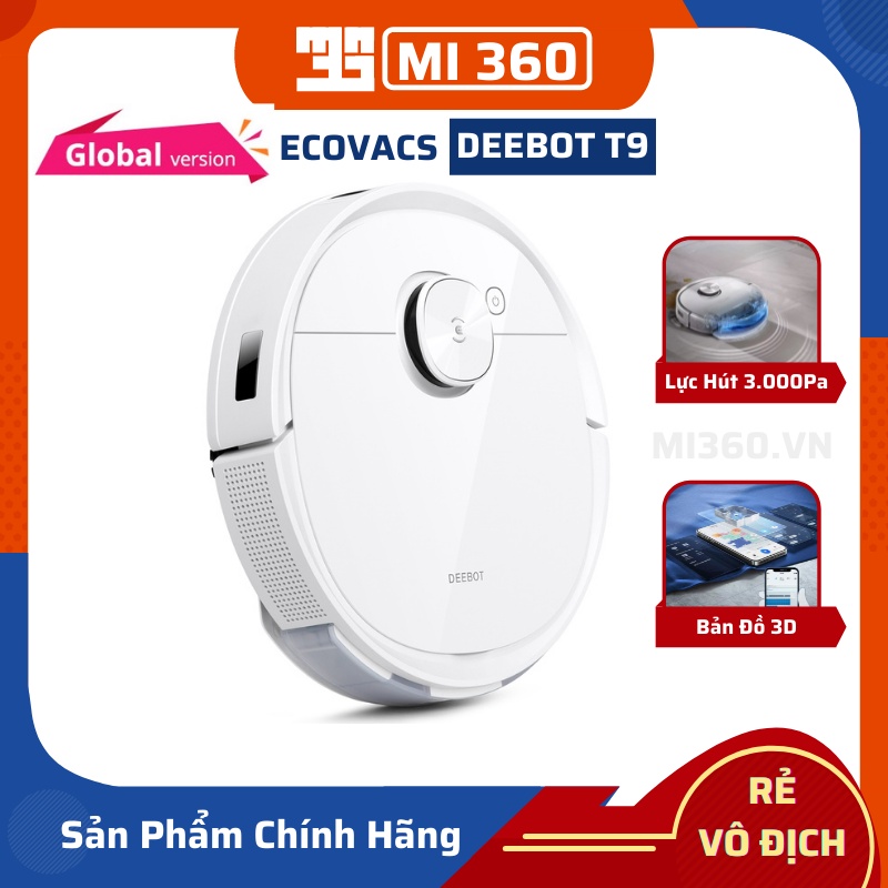 ✅ Bản Quốc Tế Tiếng Việt✅ Robot Hút Bụi Lau Nhà Ecovacs Deebot OZMO T9 - Phân Phối Chính Hãng - BH 24 Tháng