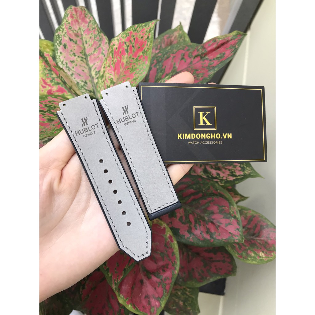 GIÁ HỦY DIỆT Dây đồng hồ HUBLOT nam lót da lộn xám sáng case 42 size dây 19 - 25 - 22
