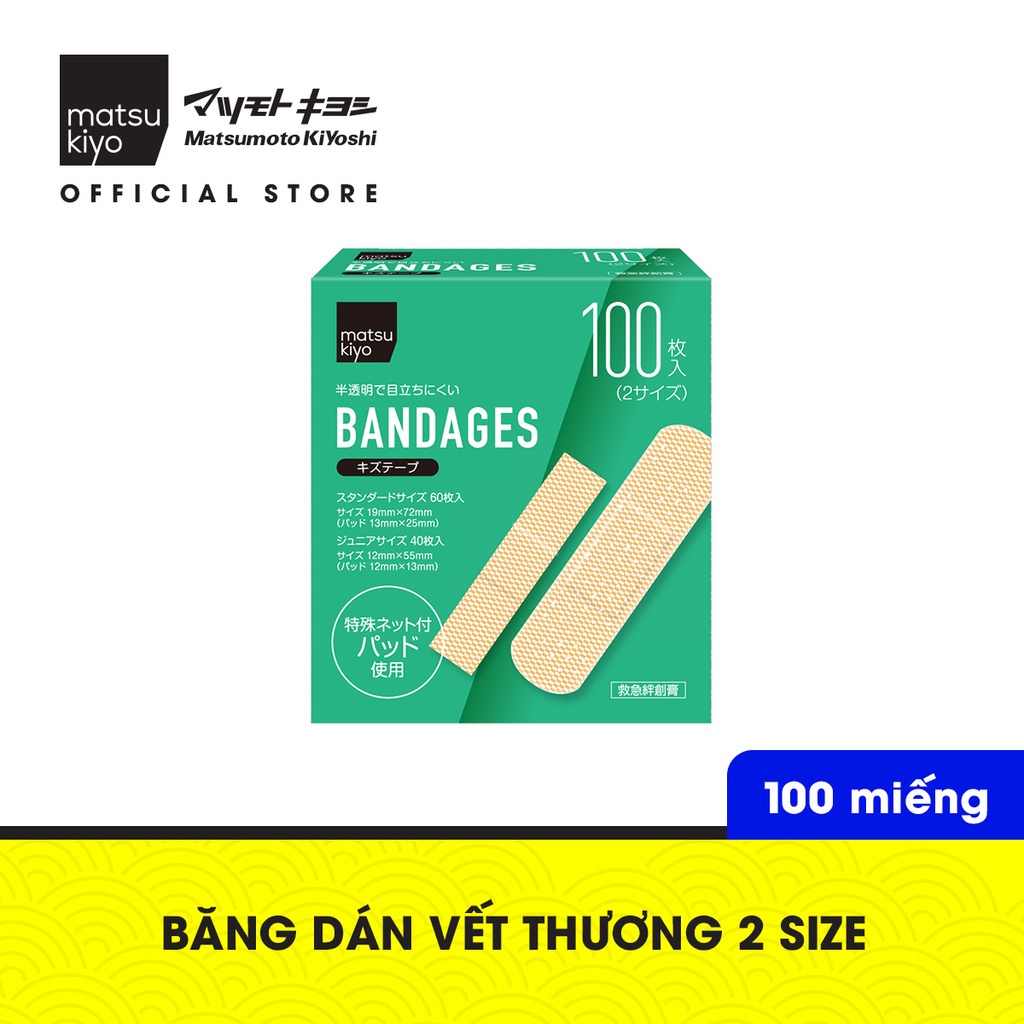 Băng dán vết thương 2 size matsukiyo 100 miếng