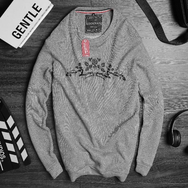 Áo thun nam tay dài Sweater in hoa văn trước ngực trẻ trung | BigBuy360 - bigbuy360.vn