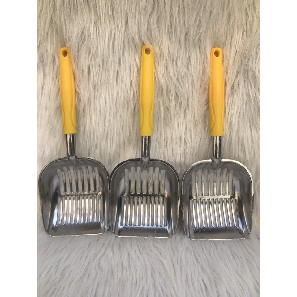 Xẻng xúc cát mèo xẻng inox cán dài chắc chắn