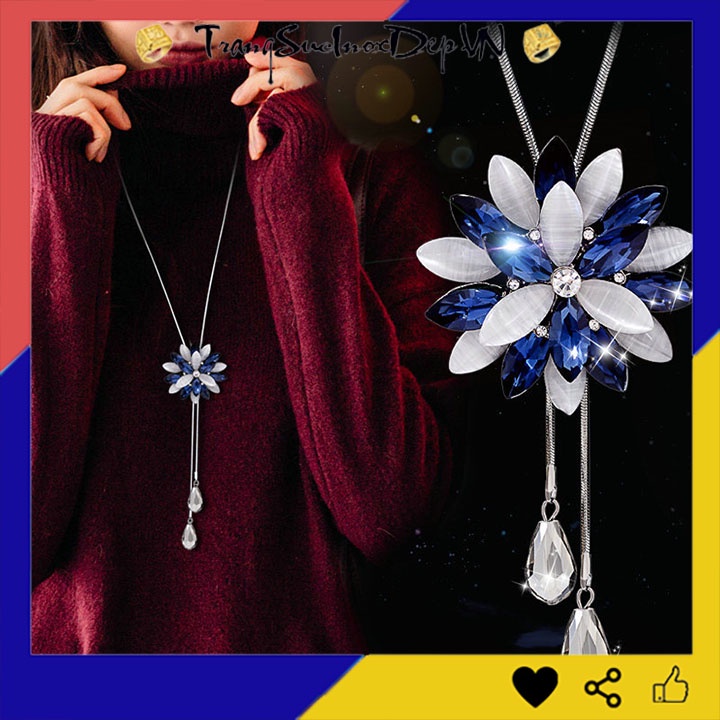 Dây chuyền nữ phong cách Hàn Quốc rớt hoa tuyết kiểu dài siêu đẹp, hợp thời trang, mang phong cách, dễ phối đồ