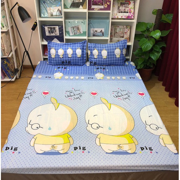 Chăn Hè Trần Bông 3 Lớp Vải Cotton Poly BA CON HEO